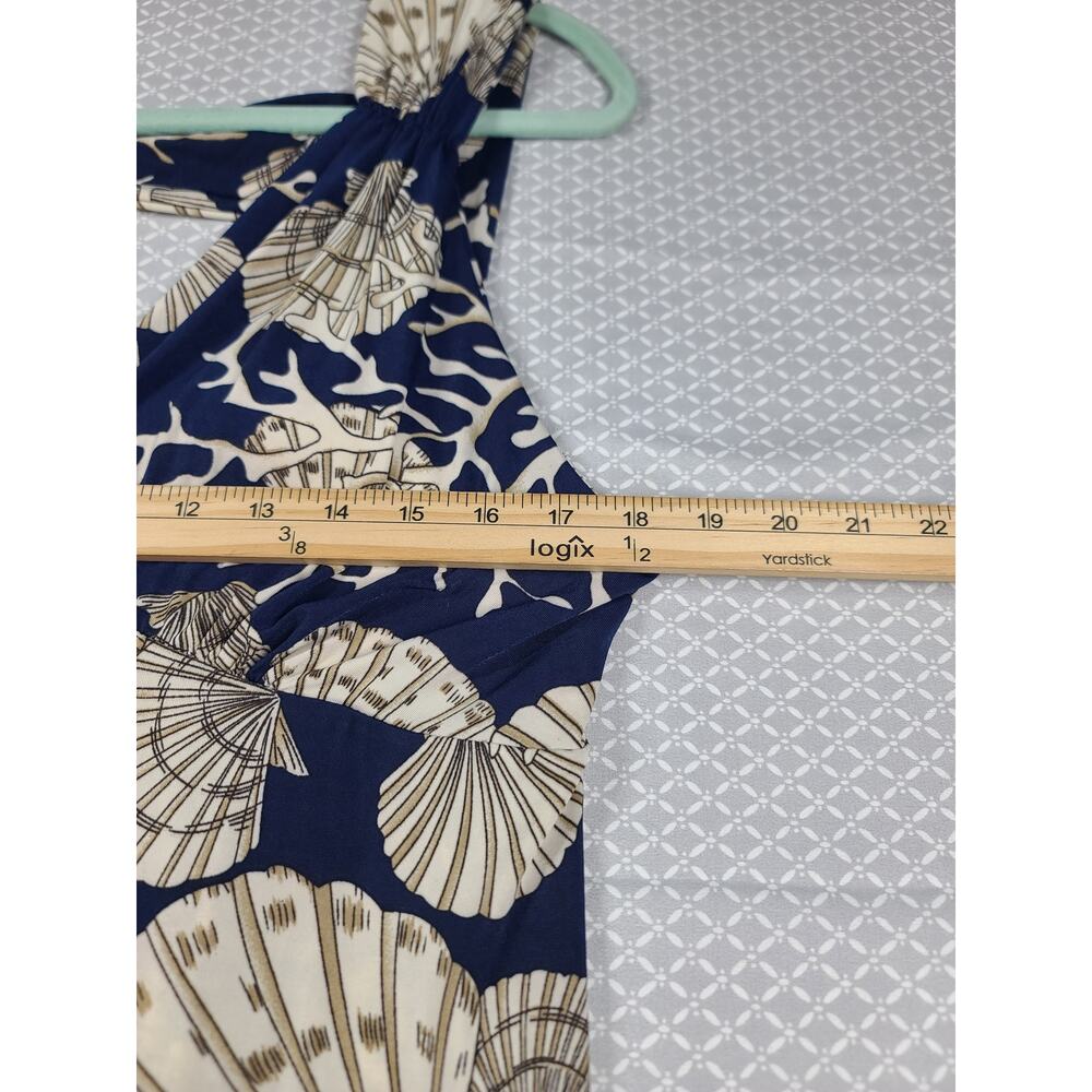 Coastal nautical vibes maxi dress Resort Wear Sz Med navy blue Vacation ready - Picture 4 of 6